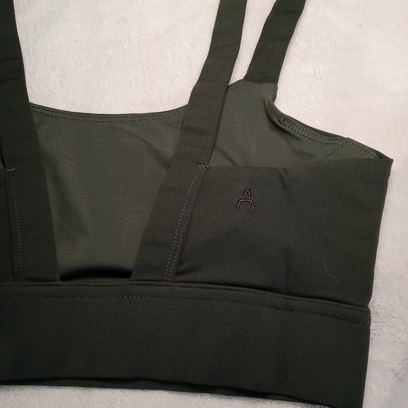 NEW ADAY "LIGHTEN UP" Sports Bra Moss Green Sustainable Athleisure Size XS - Picture 8 of 11